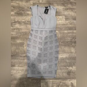 Elegant Gray Sleeveless Dress